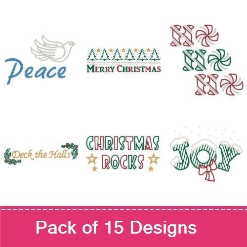 Christmas Tree & Santa's Helper Embroidery Designs Bundle – Ornaments, Stocking, Christmas Rock & More (15 Designs)