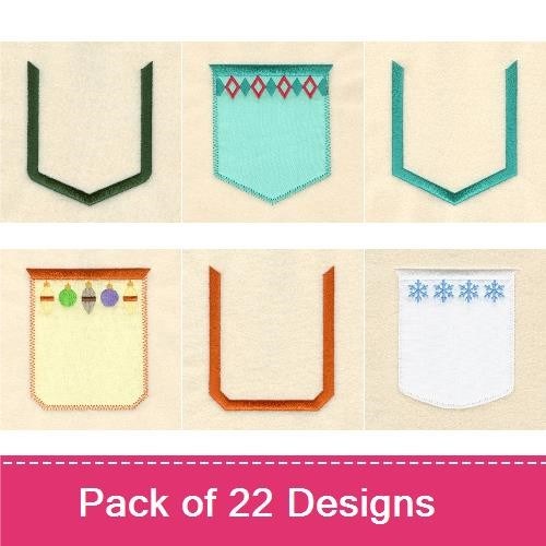 Christmas Applique Pockets Design Pack