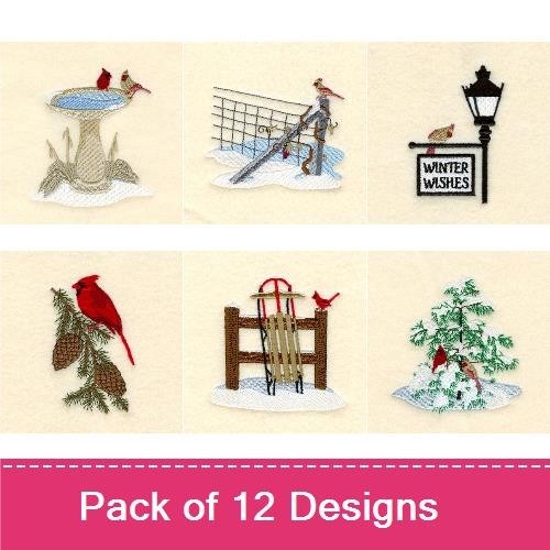 Winter Cardinal Scenes Design Pack