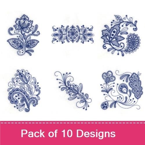 Fall Jacobean Paisley Bluework Toile