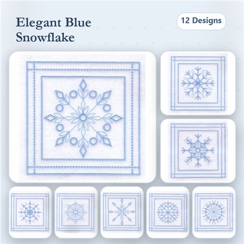 Snowflake Quilt Squares 9"