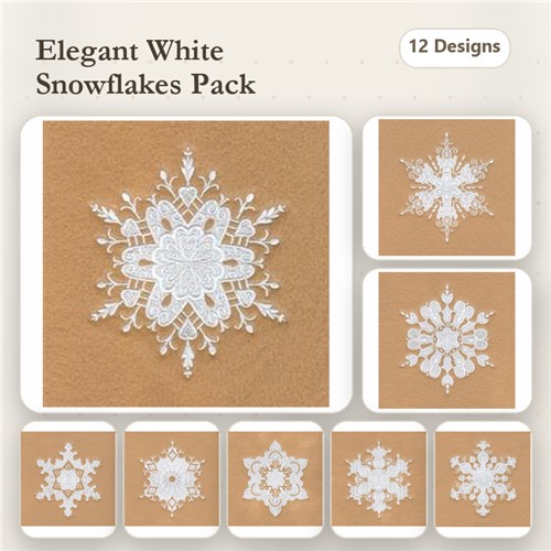 Snowflake Whitework Design Pack