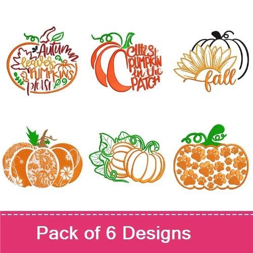 Pumpkin & Fall Embroidery Bundle – Seasonal Designs (6 Designs)