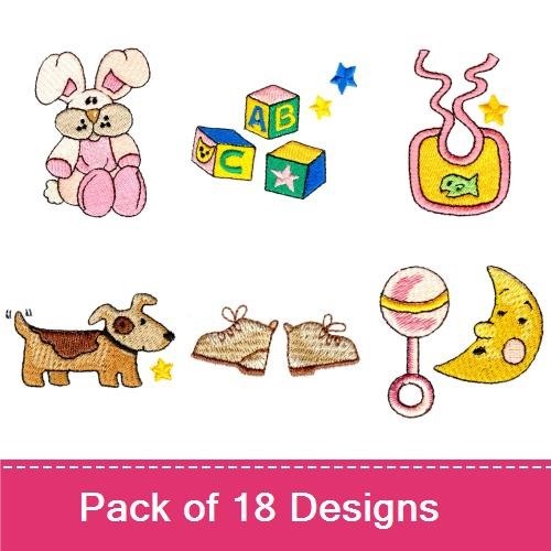 Bunny & Dog Embroidery Bundle – Baby Toys & Accessories (18 Designs)