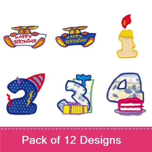 Kids Birthday Applique Numbers