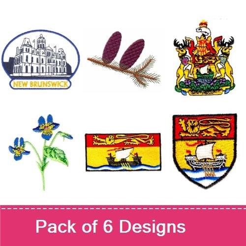 New Brunswick Heritage Symbols Embroidery Bundle – Legislative Building, Floral Emblem, Coat of Arms & More (6 Designs)