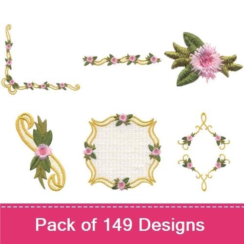 Victorian Floral Alphabet & Borders
