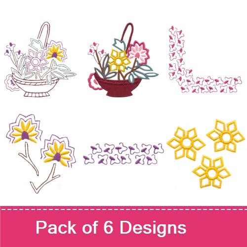 Floral Basket Set 4