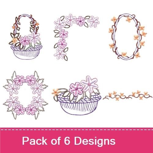 Floral Basket Set 5