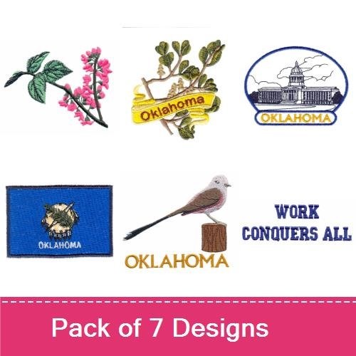 Oklahoma State Pride Embroidery Designs Bundle – Capitol, Script, Bird & More (7 Designs)