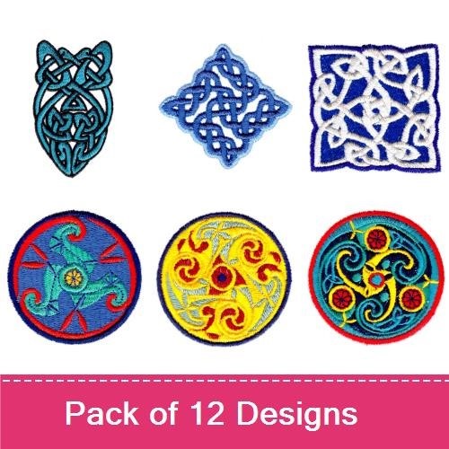Celtic Knotwork Embroidery Bundle – Leaf, Circle, Heart, Flower & More (12 Designs)