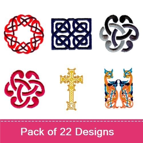 Celtic Knotwork Embroidery Bundle – Square, Fish, Serpent & More (22 Designs)