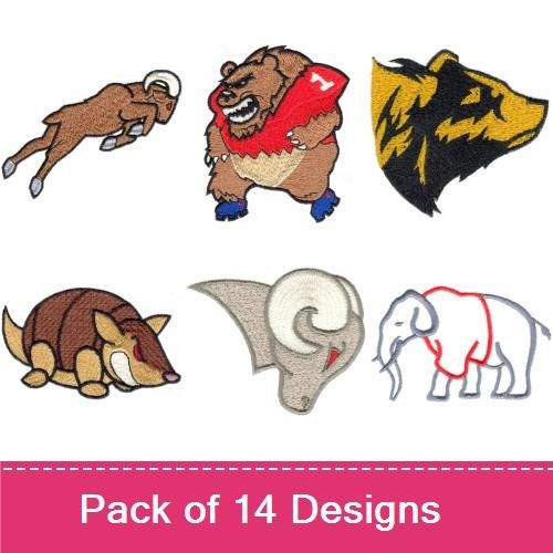 Animal Embroidery Bundle – Ram, Bear, Tiger, and More (14 Designs)