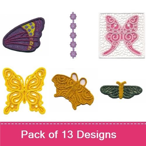 ITH Key Fob Embroidery Designs Bundle – Butterfly Charm, Leaf Charm, Star Charm & More (13 Designs)