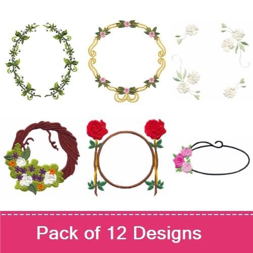 Floral Round Frames