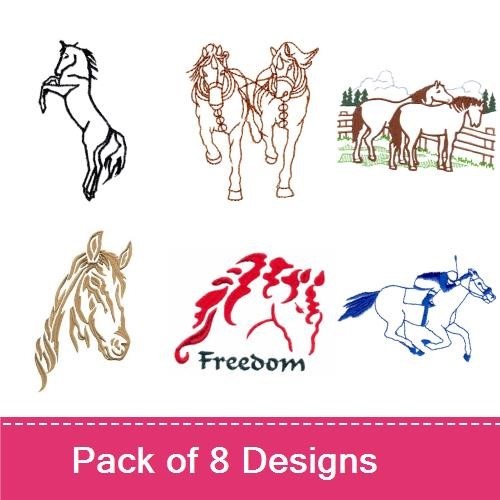 Playful Horse Outlines