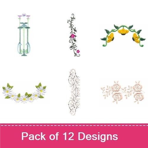Elegant Floral Embroidery Designs Bundle – Roses, Orchids, Tulips & More (12 Designs)