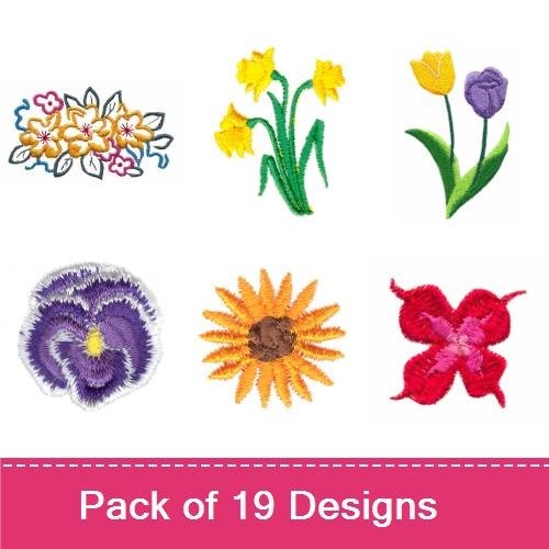 Spring Floral Embroidery Designs Bundle – Daffodil Bouquet, Iris, Tulip & More (19 Designs)