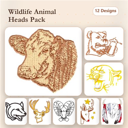 Animals Heads Outlined