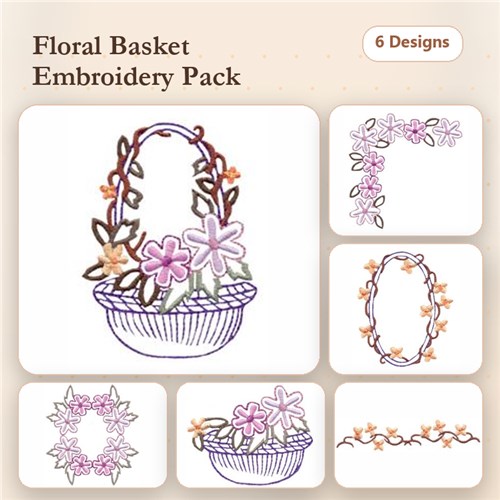Floral Basket Set 5