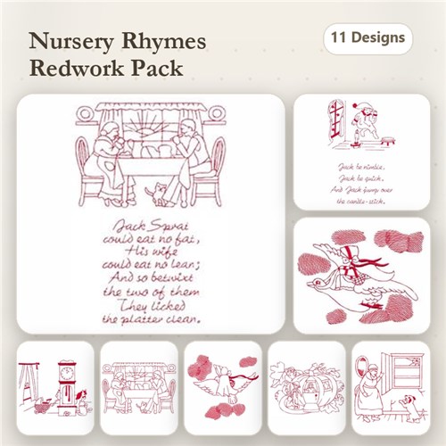 Redwork Nursery Rhymes