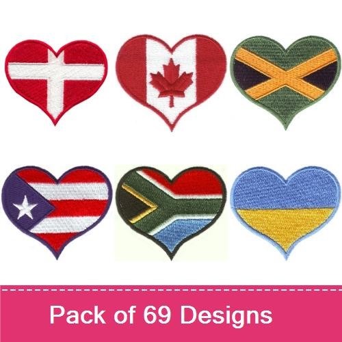 World Flag Hearts