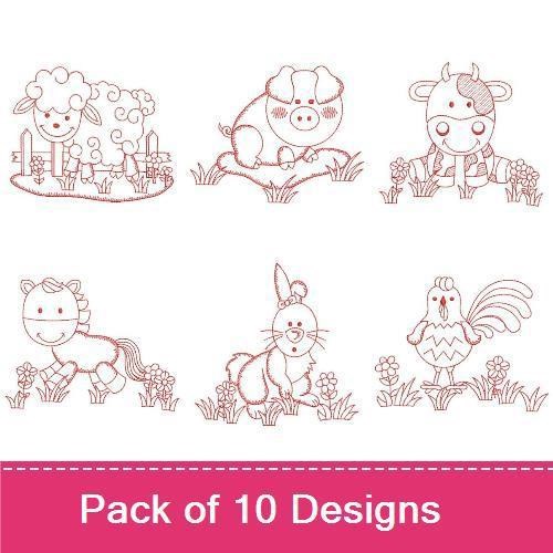 Cute Farm Animals Embroidery Bundle – Adorable Designs (10 Designs)