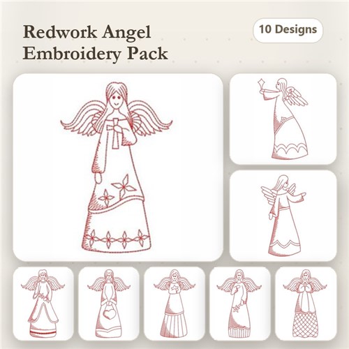 Redwork Angels 3