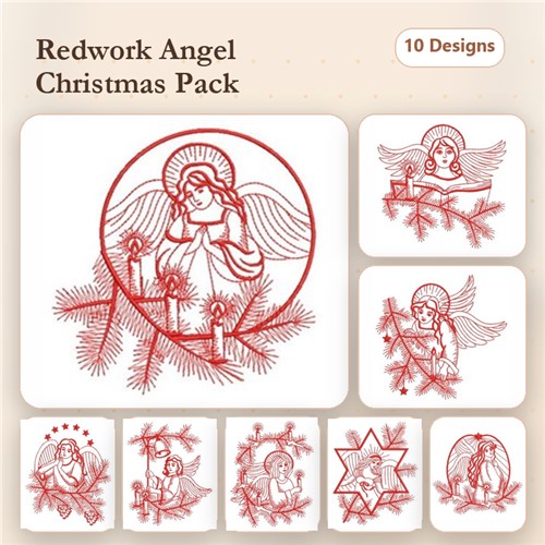 Redwork Angels