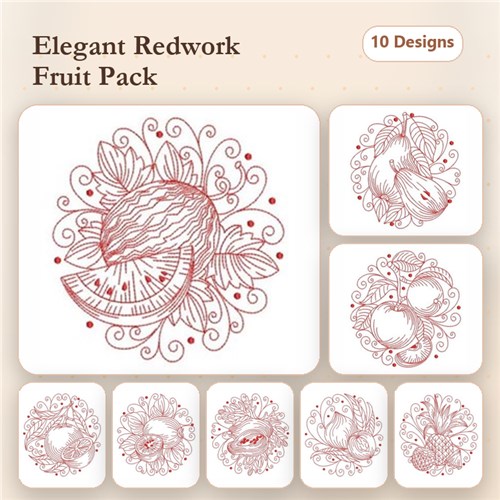 Redwork Fruits