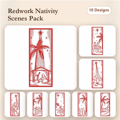 Redwork Nativity