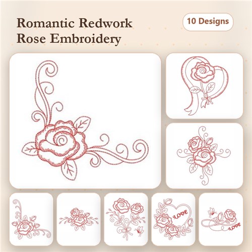 Redwork Rose 4