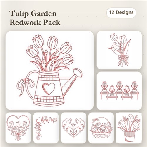 Redwork Tulips