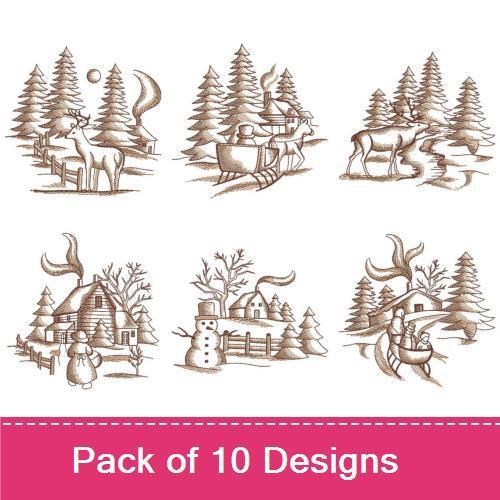 Toile Christmas Scene