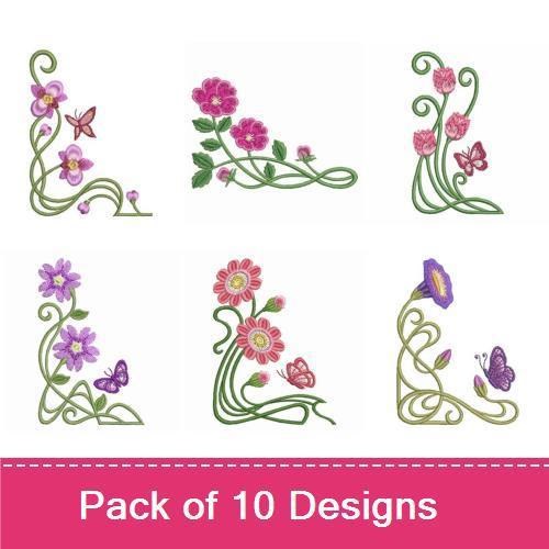 Art Nouveau Flower Corners