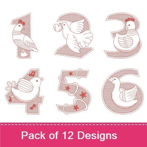 Redwork 12 Days Of Christmas