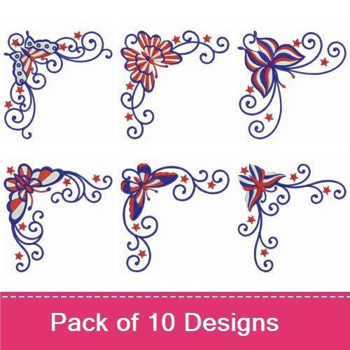 Patriotic Butterfly Corners