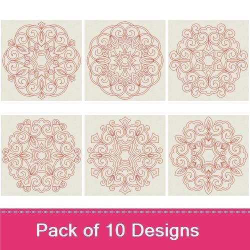 Redwork Symmetry Quilts