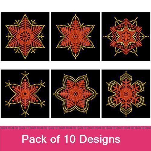 Gold Candlewicking Snowflakes