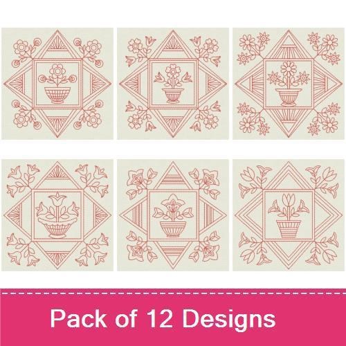 Redwork Folk Art Quilts