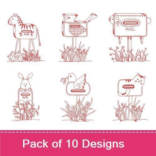 Whimsical Animal Mailbox Embroidery Bundle – Fun Designs (10 Designs)