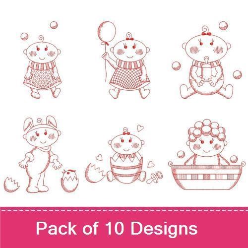 Redwork Cute Baby
