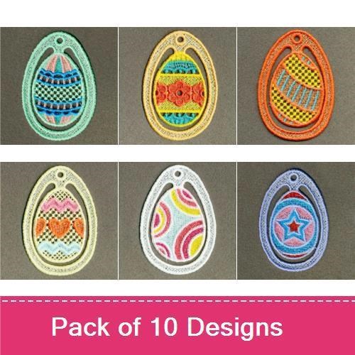 FSL Easter Egg Embroidery Bundle – Bookmarks with Flowers, Hearts, Swirls & More (10 Designs)