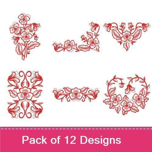 Redwork Heirloom Pansy