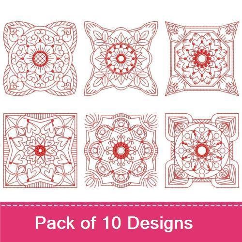 Redwork Fancy Quilt 1