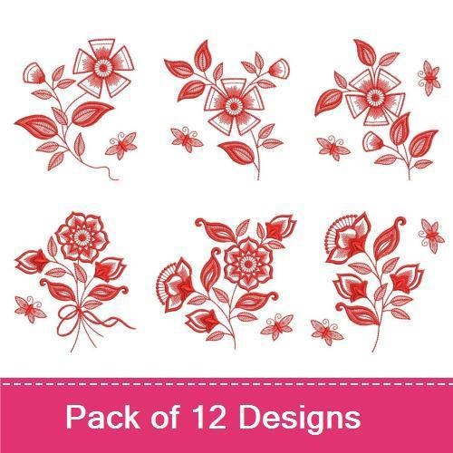 Redwork Fancy Flower