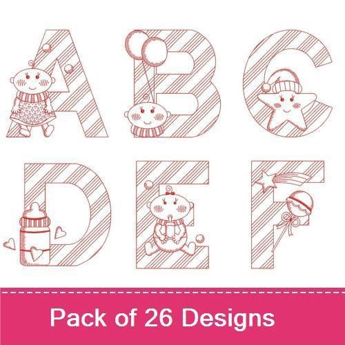 Redwork Baby Alphabets