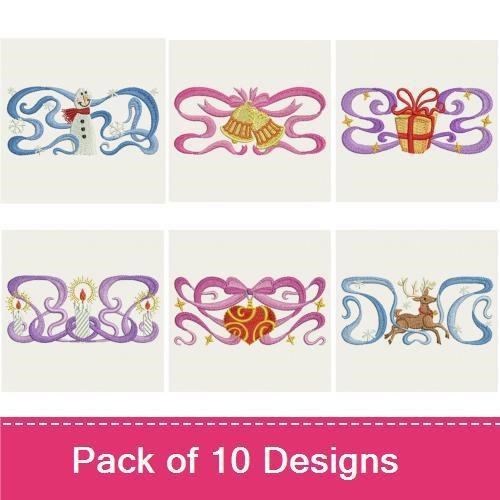 Christmas Ribbon Rectangle