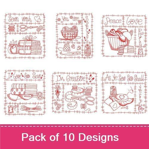Redwork Sewing Patchwork
