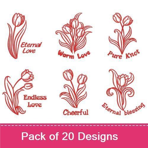 Redwork Tulips 2